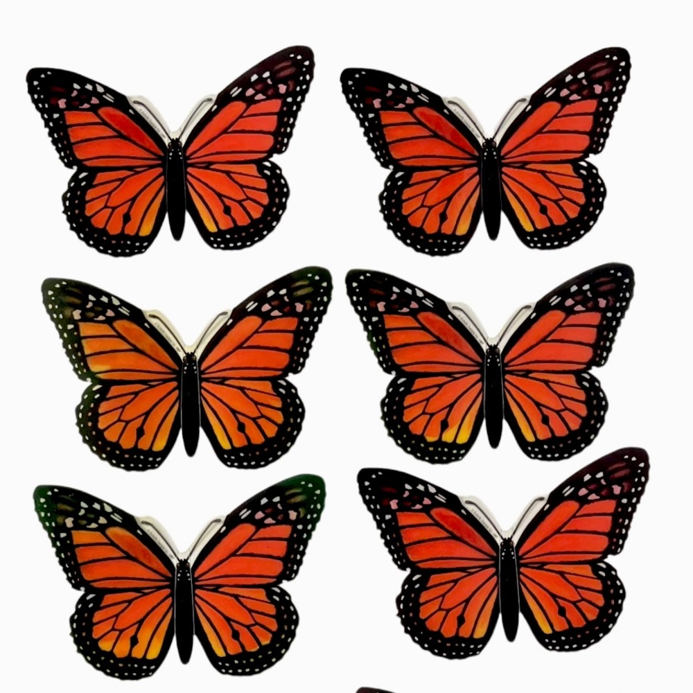 SET OF 6 New adhesive Monarch Butterflies to use and post on any surface